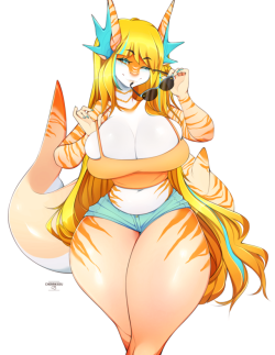 cherrikissu:    A nice kick off to Shark Week!  Commission for
