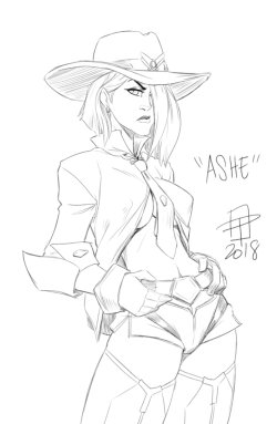 pinupsushi: callmepo:  ASHE.  New Overwatch character.  Cowgirl.