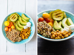 wellnesswaves:  happyvibes-healthylives:  Quinoa Bowl with Avocado &