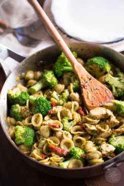 nom-food:  Basil pesto chicken pasta with sundried tomatoes and