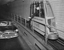 historicaltimes:  1955: ‘Catwalk Cop Cars’ added in the NY-NJ