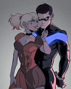 league-of-extraordinarycomics:  Nightwing & Harley Quinn