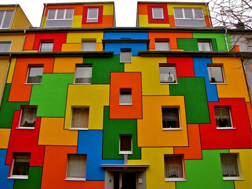 asylum-art:  Â The Most Beautiful And Colorful HousesÂ   1. Istanbul, Turkey 2. Mykonos, Greece  3. Rainbow House In Brooklyn 4. Rainbow House In Usa  5. ZamoÅ›Ä‡, Poland  6. Colorful House In Nippes, Cologne, Germany 7.Carabanchel 24 Building In Madrid,