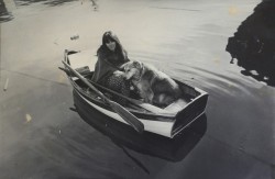 tomorrowcomesomedayblog:Heather with her dog Zaboo in a rowboat