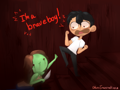 chloesimaginationthings:   ❀  I drew some of my favorite moments from Mark’s first RE7 video, Mark is a very brave boy  ❀  SPEEDPAINT  Haha awesome