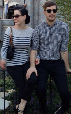 diva-von-teese:   Dita Von Teese and Adam Rajcevich at Disneyland