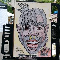 Doing caricatures at the Central Flea in Central Square today!