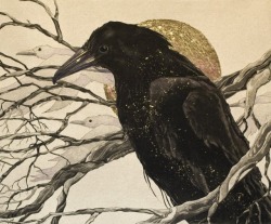 Beki Killorin, A Raven’s Tale | Original Etching, Gold Leaf