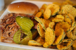 lets-just-eat:  Pulled Pork & Fried Pickles 