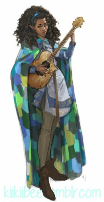 kiikiibee:  Commission of @pathfuckery‘s lovely half-elf bard~