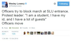 iwriteaboutfeminism:  Protesters occupy St. Louis University.