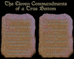 sirlockdown:  The 11 Commandments of A True Bottom 