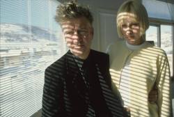 thomeyorker:  David Lynch & Patricia Arquette on the set