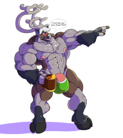 fluffmonster-art:Have a huge thick Buffibou of Mnty’s character being drunk &amp; calling out to who…. maybe you…https://www.furaffinity.net/view/15518779/Mnty’s FA (Go check him out. He is talented): https://www.furaffinity.net/user/mnty