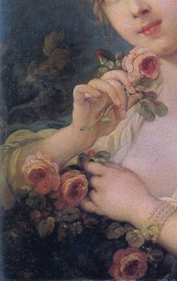leuc:  François Boucher, Young Woman with a Bouquet of Roses