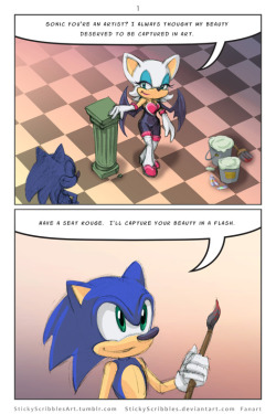  Sonic Rouge Comic1    Rouge befriends Sonic as a ploy to steal