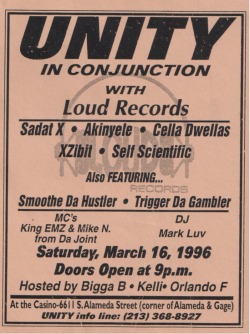 Loud Records Showcase Flyer - Unity [Los Angeles] (1996) (via