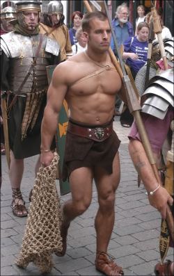 muscletits:His favorite cosplay is loincloth gladiator. He wears