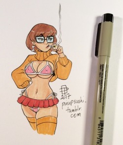 pinupsushi:Trashy Velma tiny doodle - waiting for another “clue”.