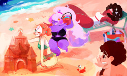 vickisigh:  A day at the beach with the gems! o<>oAlso,