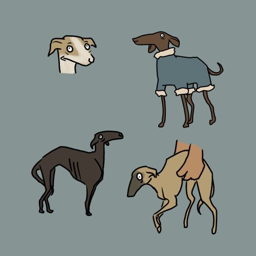 suspiciousmammal:  poorly drawn italian greyhounds