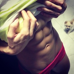 sexygymchicks:  @bellafalconi_fitness: Post cheat meal abs. People