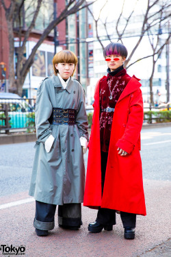 tokyo-fashion:  Sara and Yamato on the street in Harajuku wearing