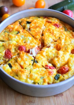 fattributes:  Zucchini, Goat Cheese, and Tomato Frittata