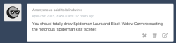 blindwire:  Okay anon, I tried. Here’s Spiderman!Laura and