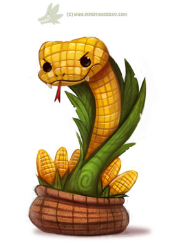 cryptid-creations:  Daily Paint #1172. Corn on the Cobra by Cryptid-Creations