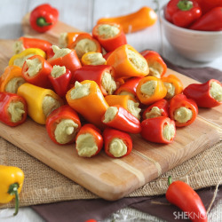 veganinspo:  Hummus Stuffed Mini Peppers