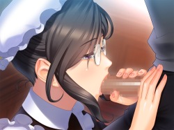 e-hentai-posts:  Hentai girl with glasses doing blowjob. 