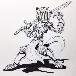 stfranart:  #inktober day 28 Cat Knight #pen #ink #cartoon #character