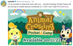 fuckyeah-animalcrossing:Animal Crossing Pocket Camp: available