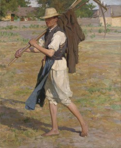 László Hegedüs (Hungarian, 1870-1911), Farmer returning home.