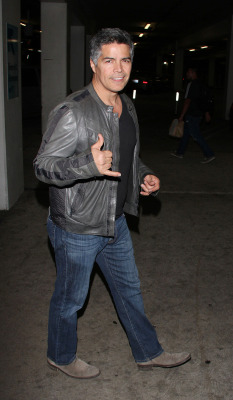 soallegedly:  Esai Morales flashes the shaka sign in Hollywood