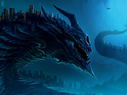 dailydragons:  Dragon City by Samuel Johnson (DeviantArt)