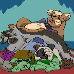 ask-wisp-the-diamond-dog:  Canine pile~   Look at these adorable