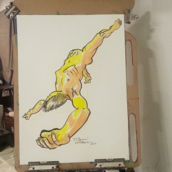 Figure drawing.  Thanks Ed Barron. Ink on paper. 22"x 30"