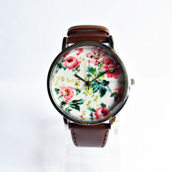 wickedclothes:  Floral Vintage Style Watch Crafted entirely by