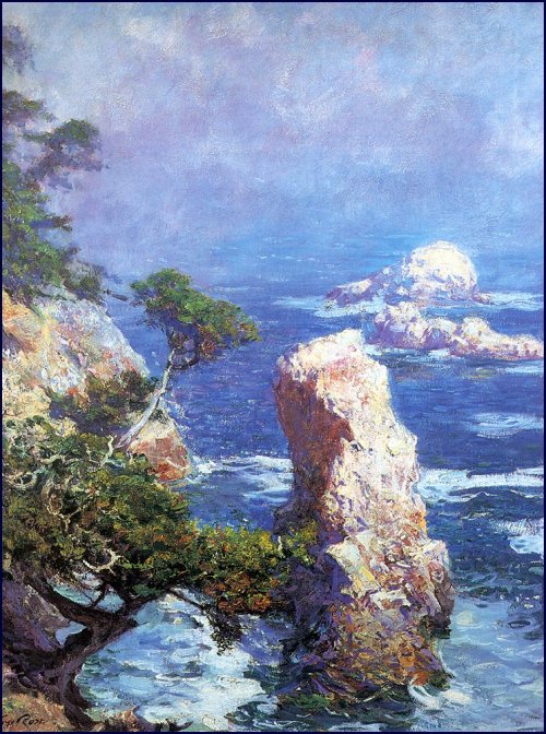 guy-rose:  Mist Over Point Lobos, 1918, Guy RoseMedium: oil,canvashttps://www.wikiart.org/en/guy-rose/mist-over-point-lobos-1918