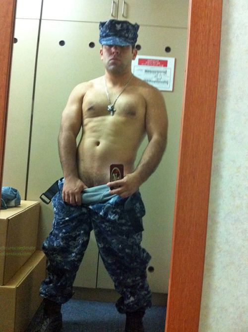 thecircumcisedmaleobsession:  In commemoration of reaching 12,000 followers, Iâ€™m posting pics of this 27 year old straight Navy CUTIE from Chula Vista, CA (Set 1 of 2). He was deployed in Japan for a few months when he sent me theseâ€¦ I had some more