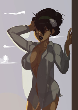 morganagod:  Good Morning Toph The completed Pin Up. I usually