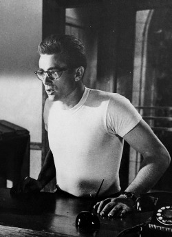 jamesdeaner:  James Dean rehearsing a scene for Rebel Without