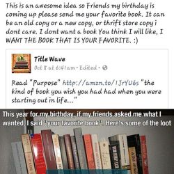 Oct 14th is my birthday but ill accept books all month long :)