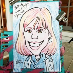 Caricature done today at Bill & Kate’s wedding.  Congratulations!