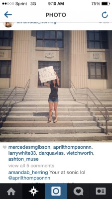 While I was in jail my best friend stood outside the court house/