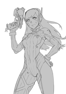 imdsound:  D.Va WIP, once again. Lineart is always the hardest