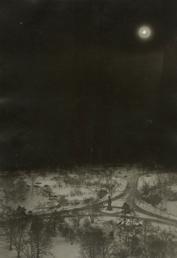 dame-de-pique:  Solar Eclipse Over Snowy Central Park NYC, 1925