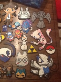 cinderpaw1crafts:  My perler bead collection, not counting the